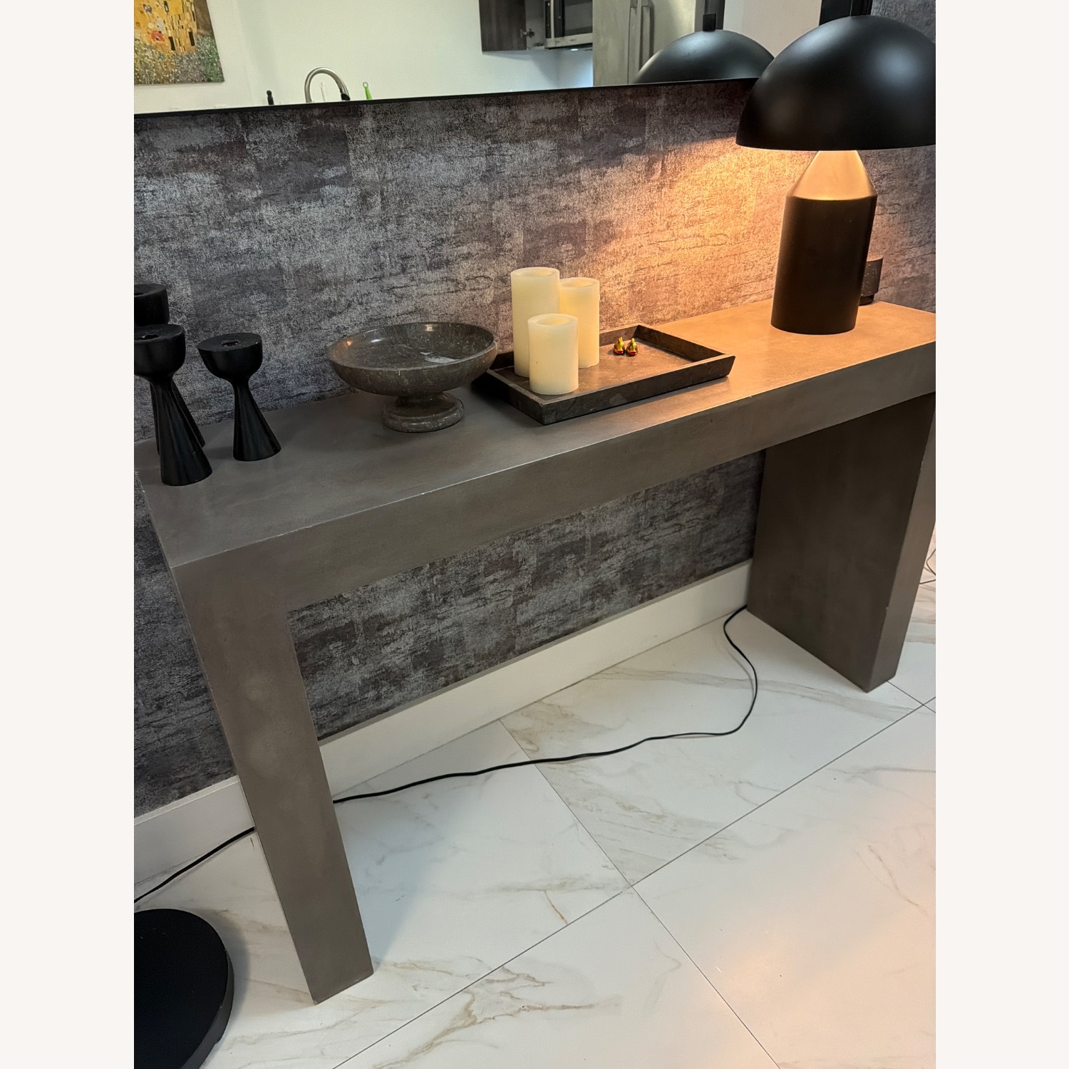Luxe Home Furniture Dark Gray Concrete Side Table - image-2