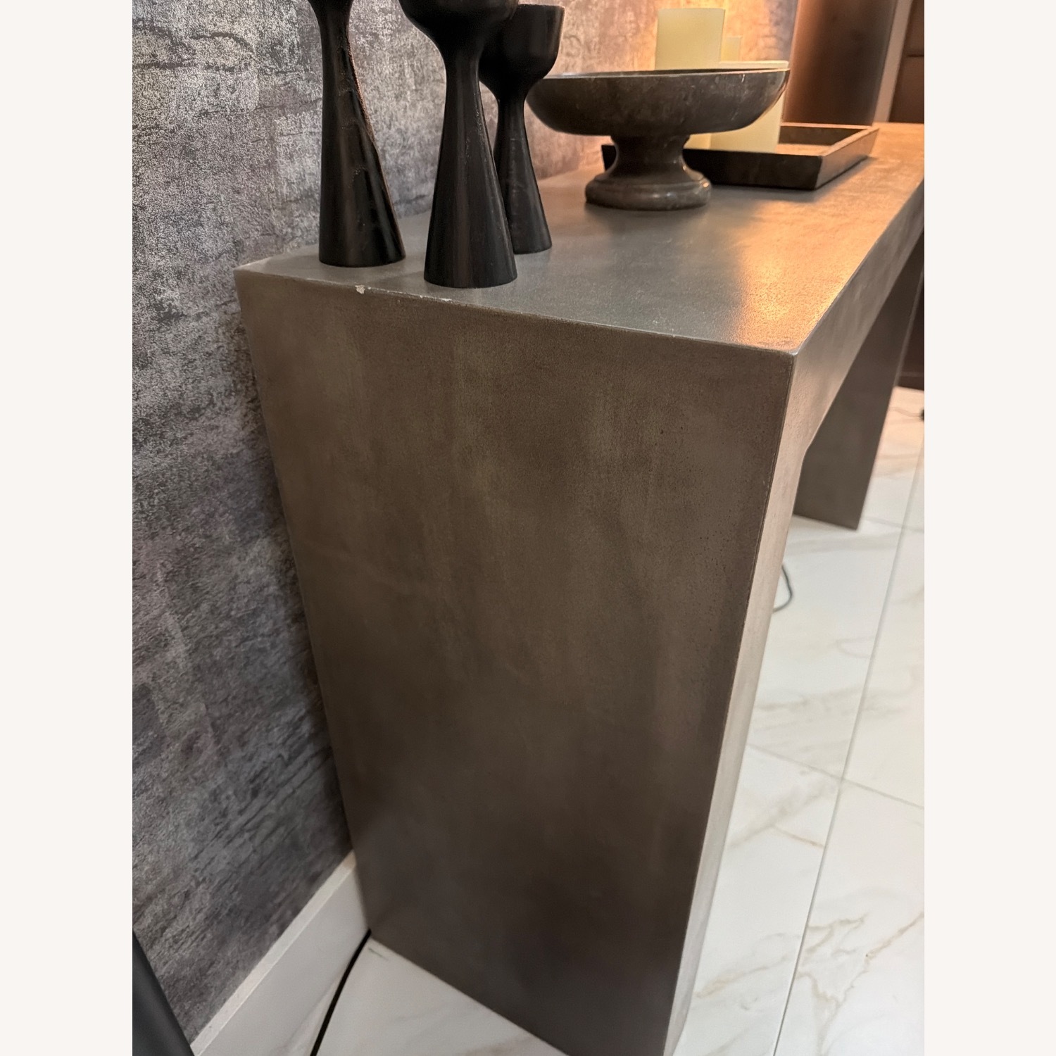 Luxe Home Furniture Dark Gray Concrete Side Table - image-3