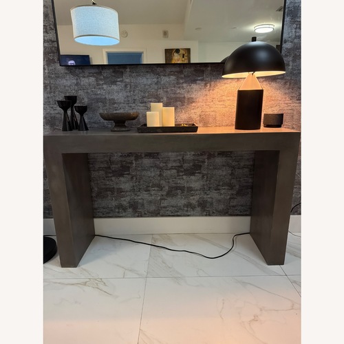 Used Luxe Home Furniture Dark Gray Concrete Side Table for sale on AptDeco