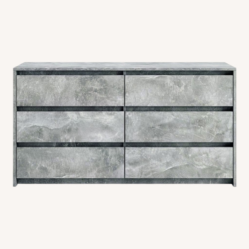 Used Overstock Light Gray Wood Dresser for sale on AptDeco
