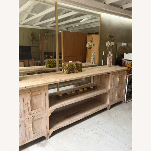 Used Rustic Reclaimed Wood Sideboard Table Cabinet for sale on AptDeco