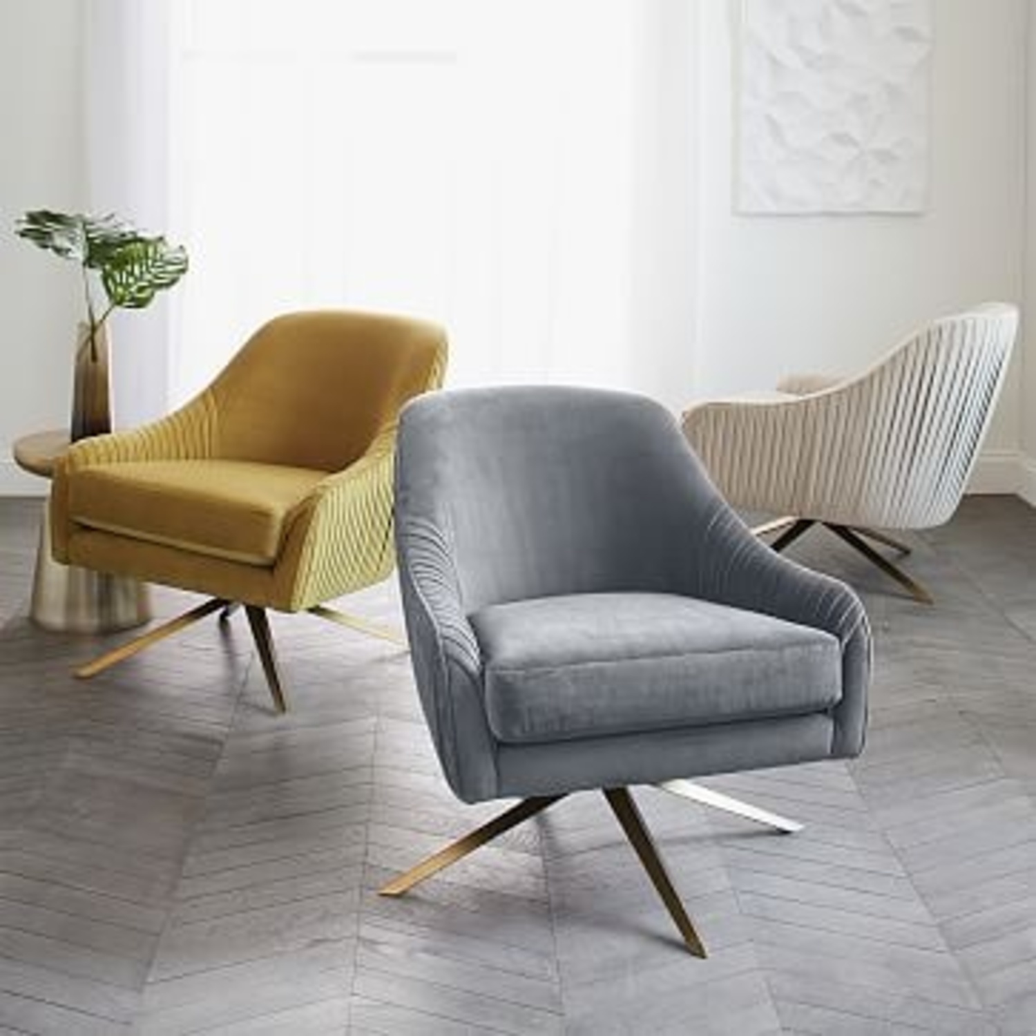 West Elm Light Gray Accent Chair - image-4