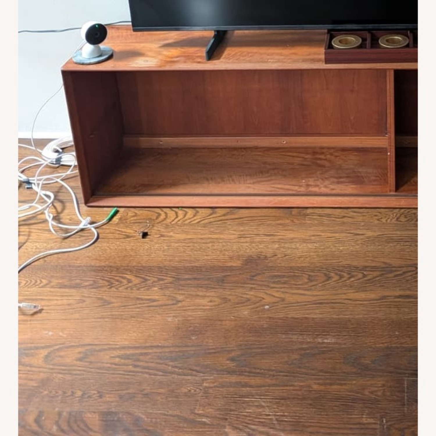 Dark Brown Wood Media Storage - image-2