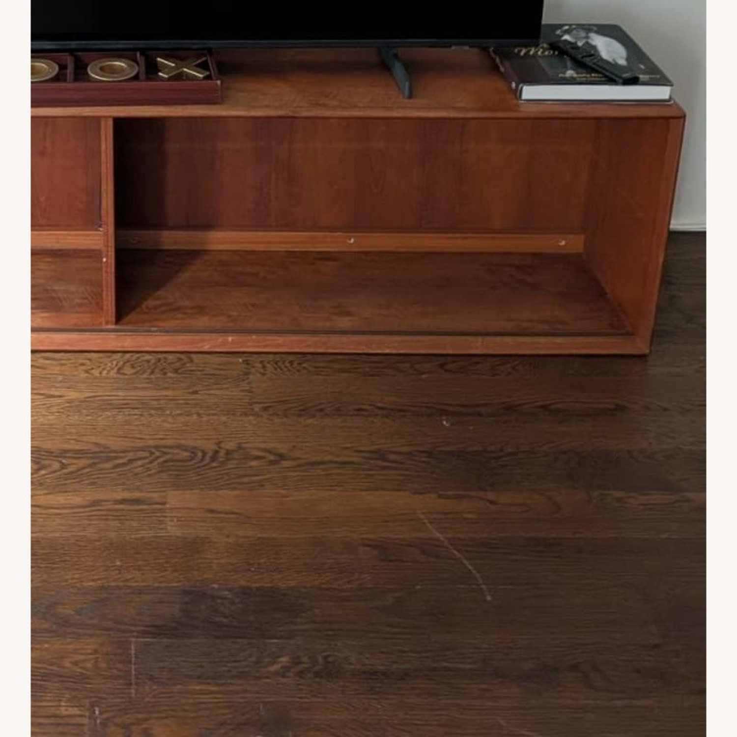 Dark Brown Wood Media Storage - image-3