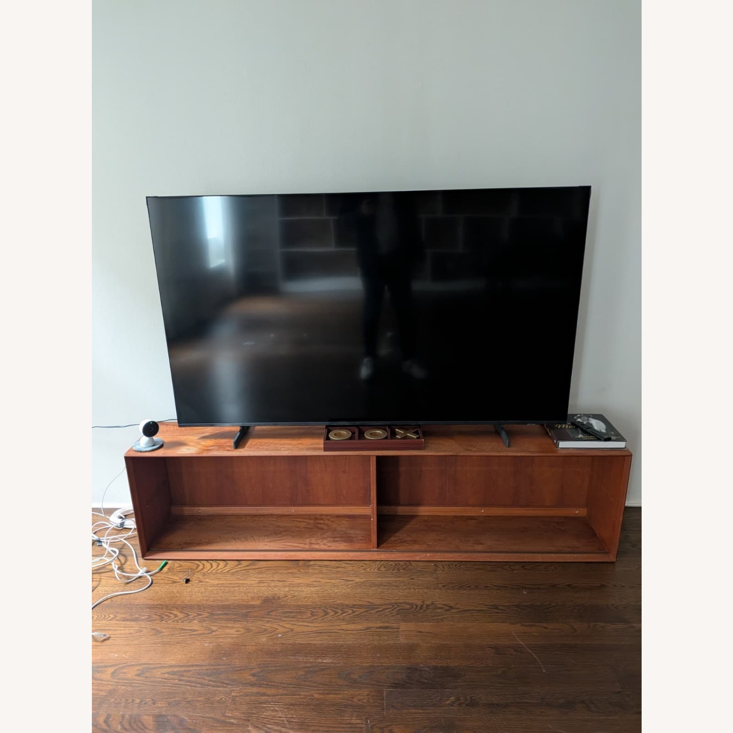Dark Brown Wood Media Storage - image-1