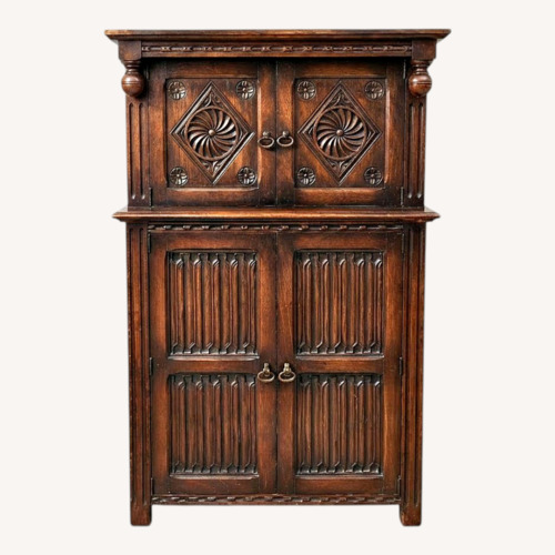 Used Vintage/Antique Dark Brown Wood Sideboard for sale on AptDeco