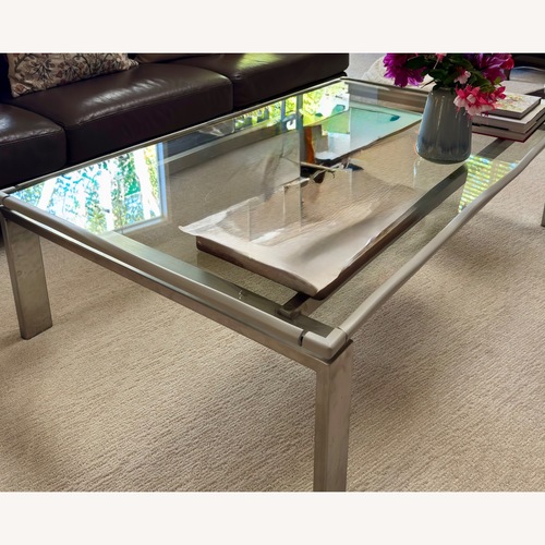 Used Room & Board Transparent Glass Coffee Table for sale on AptDeco
