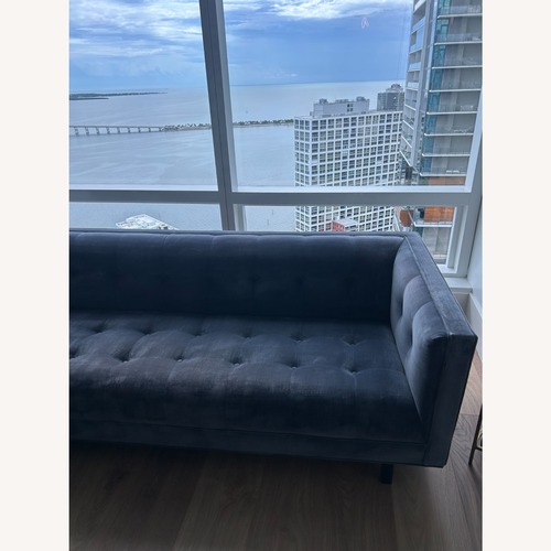 Used Restoration Hardware Madison Velvet Sofa + Matching Chair Set - Twilight for sale on AptDeco