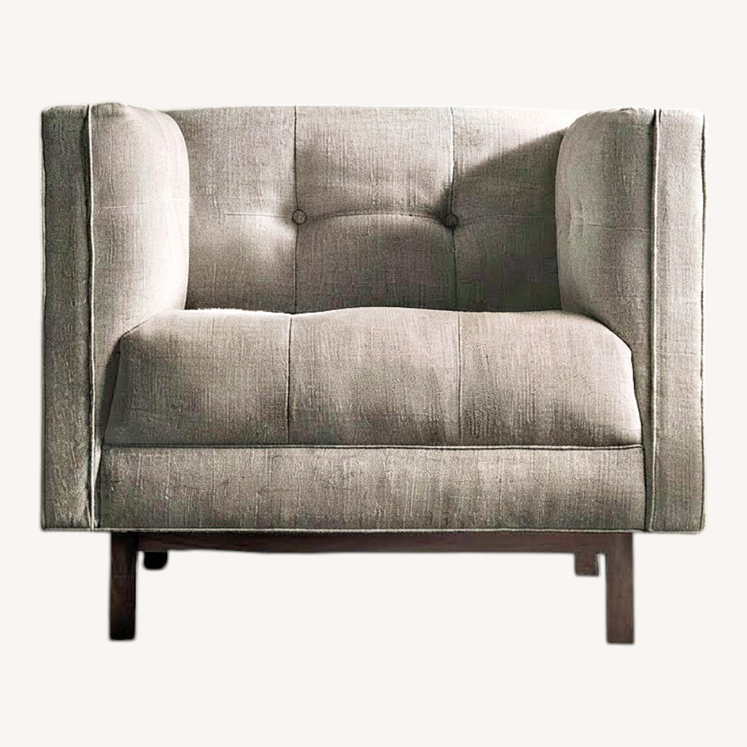 Restoration Hardware Velvet Tufted Lounge Chair - Twilight Blue - image-0