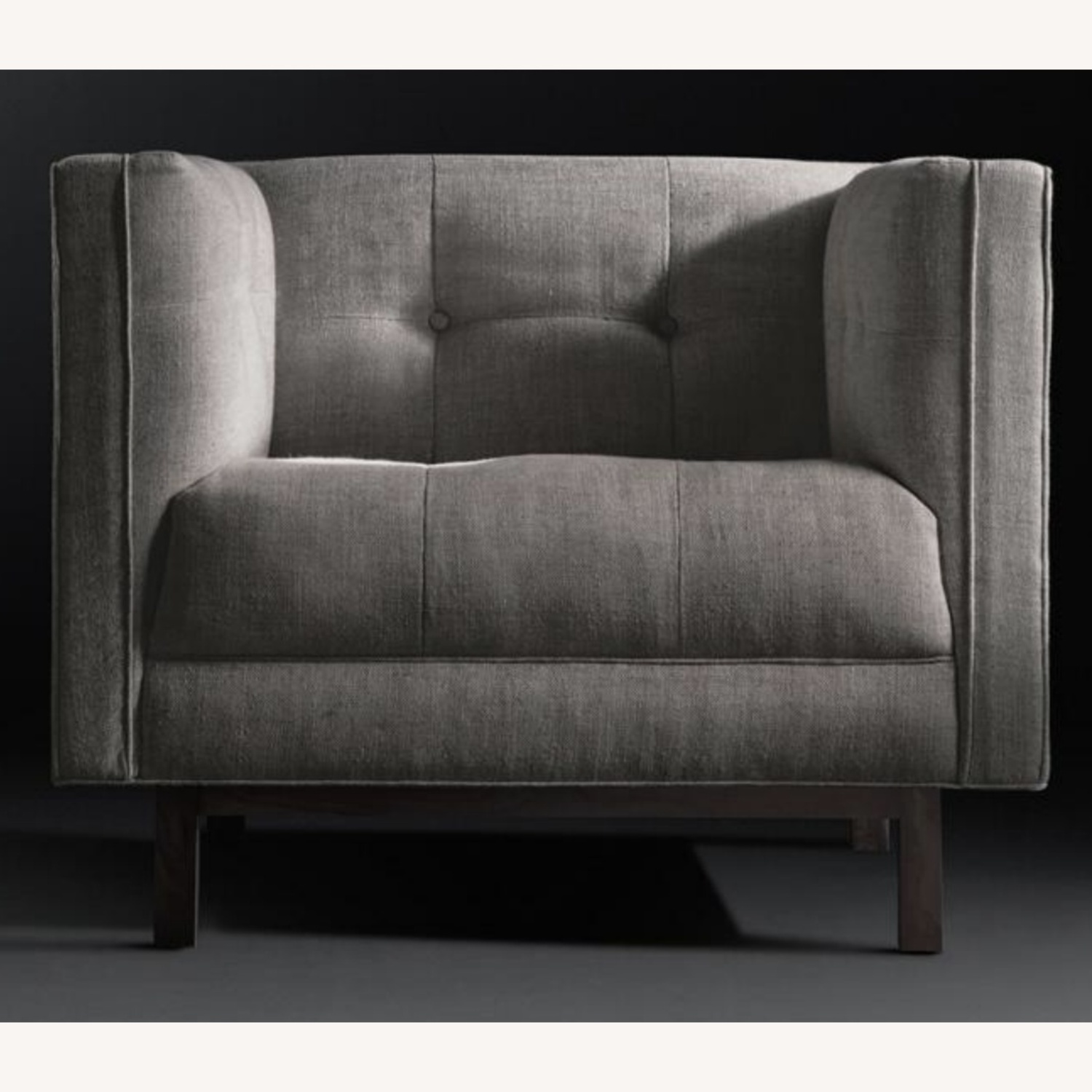 Restoration Hardware Velvet Tufted Lounge Chair - Twilight Blue - image-4