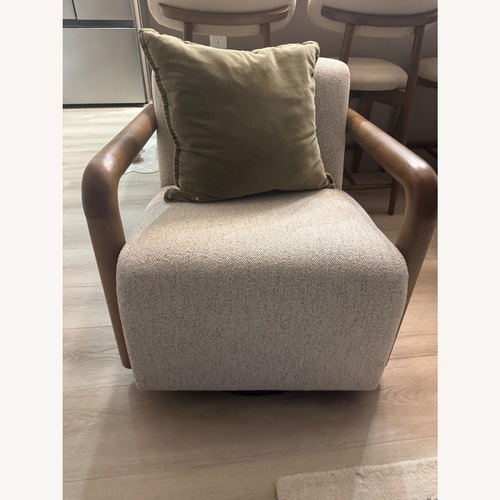 Used Wayfair Soft Gray Swivel Rocking Chairs - Set of 2 for sale on AptDeco