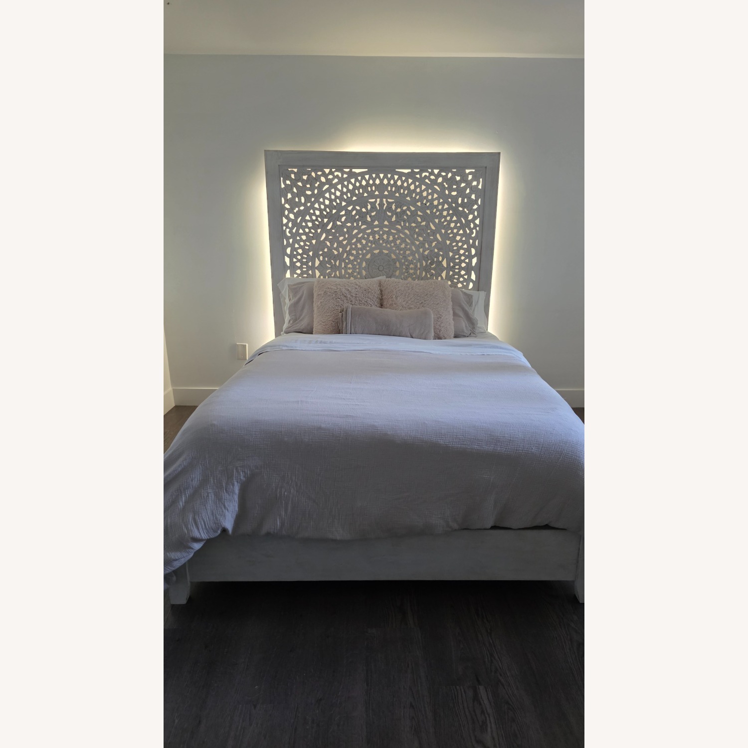 Hand Carved Mandala Queen Bed Frame - image-2