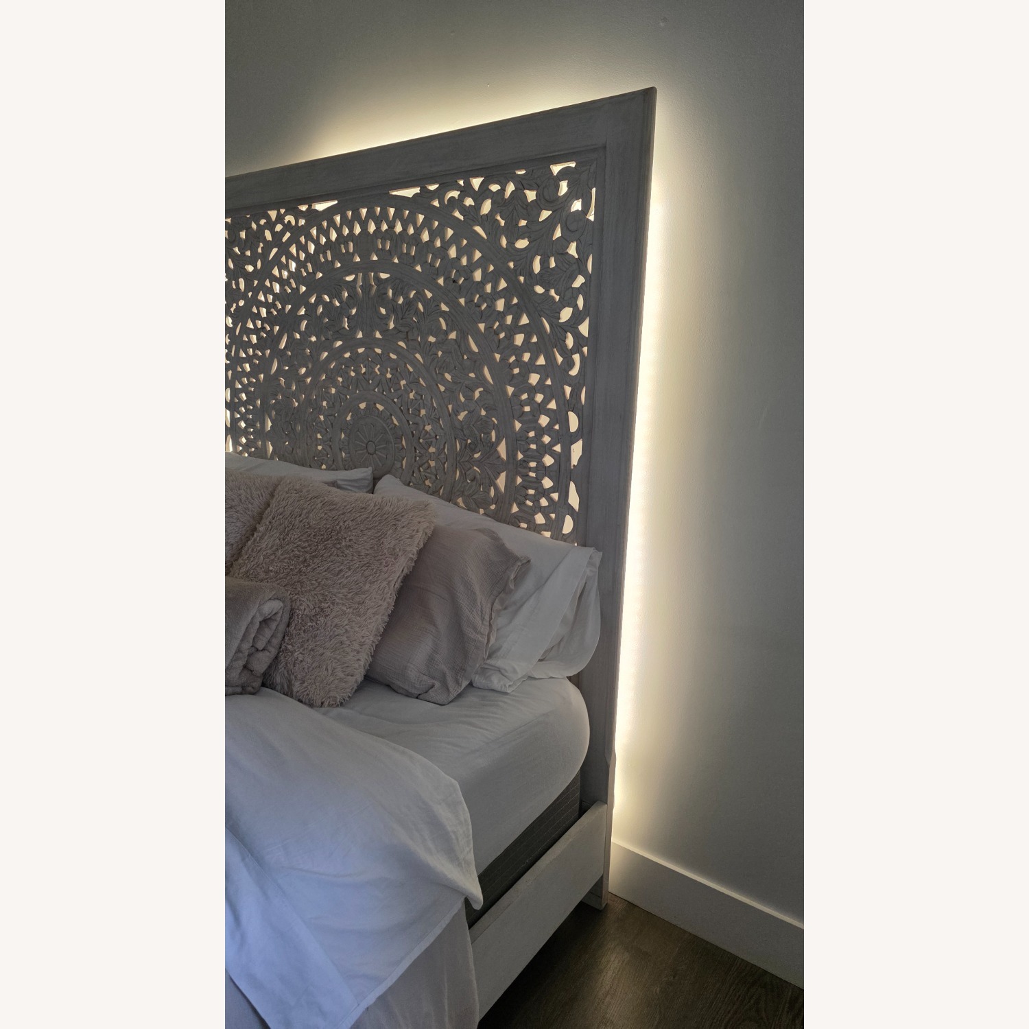 Hand Carved Mandala Queen Bed Frame - image-10