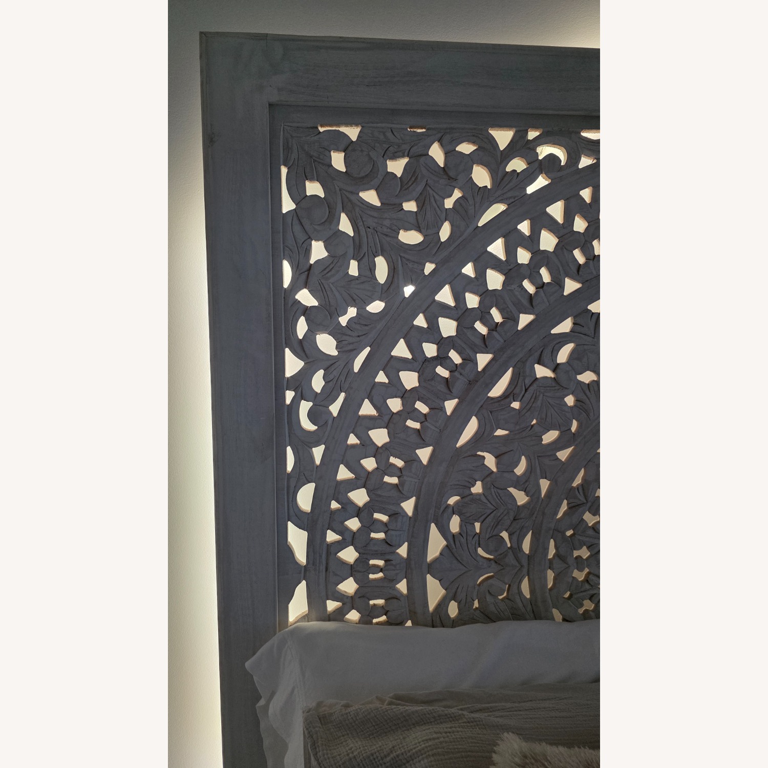 Hand Carved Mandala Queen Bed Frame - image-8