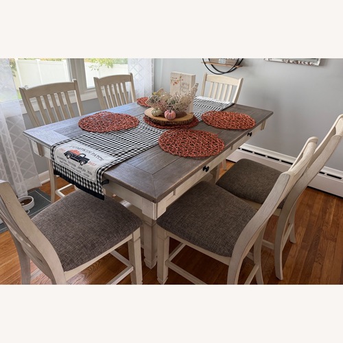 Used Ashley White/Wood Dining Set for sale on AptDeco