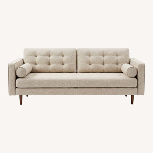 Used West Elm Dennes White Wood 3+ Seater Sofa for sale on AptDeco
