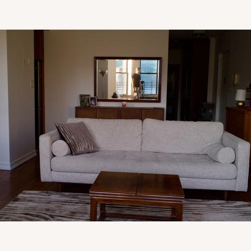 Used West Elm Dennes White Wood 3+ Seater Sofa for sale on AptDeco