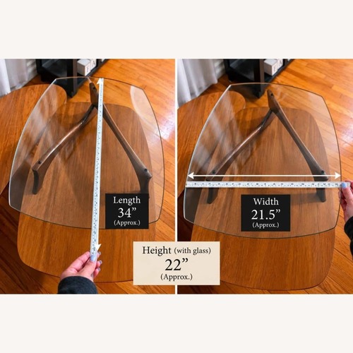 Used Vintage MCM Wood & Glass Side / End Table for sale on AptDeco