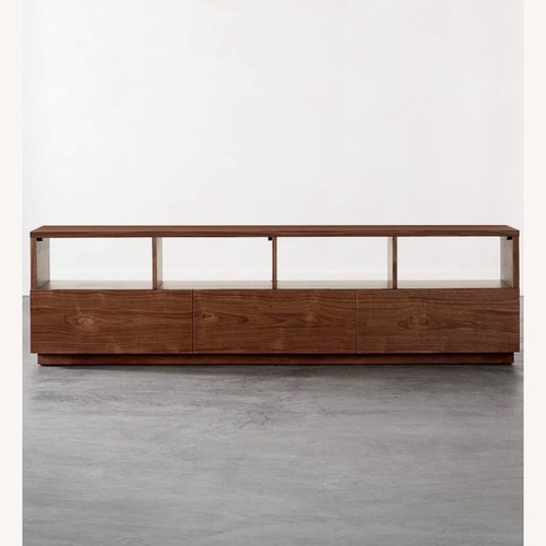 Used CB2 Chill Walnut Wood Media Console 80'' for sale on AptDeco