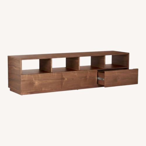 Used CB2 Chill Walnut Wood Media Console 80'' for sale on AptDeco