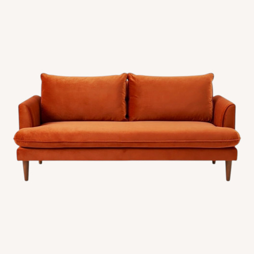 Used Apt2b Saxon Orange Velvet 2-seat Sofa for sale on AptDeco