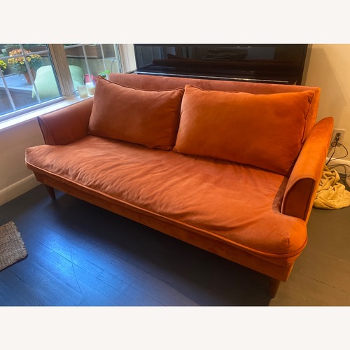 Used Apt2b Saxon Orange Velvet 2-seat Sofa for sale on AptDeco