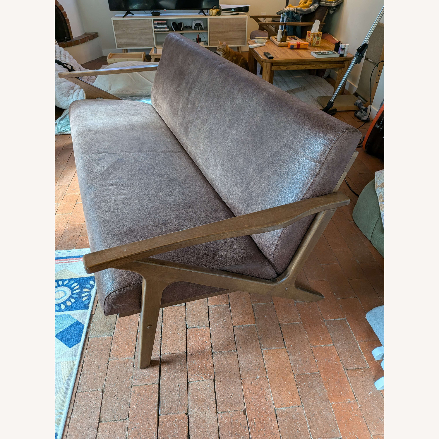 Midcentury Modern Wood Sofa - image-2