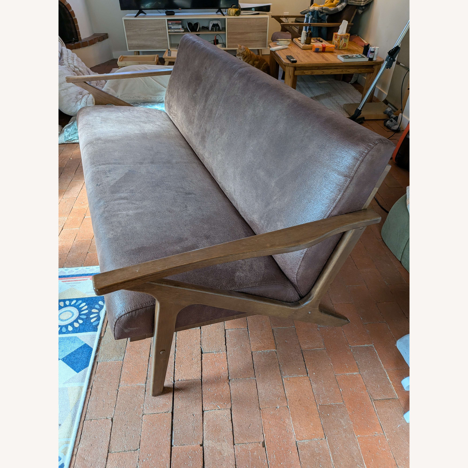 Midcentury Modern Wood Sofa - image-4