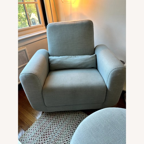 Used Seafoam Tuba Extra Wide Glider and Ottoman for sale on AptDeco
