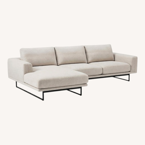 Used Natuzzi White Fabric 2 Piece Sectional for sale on AptDeco