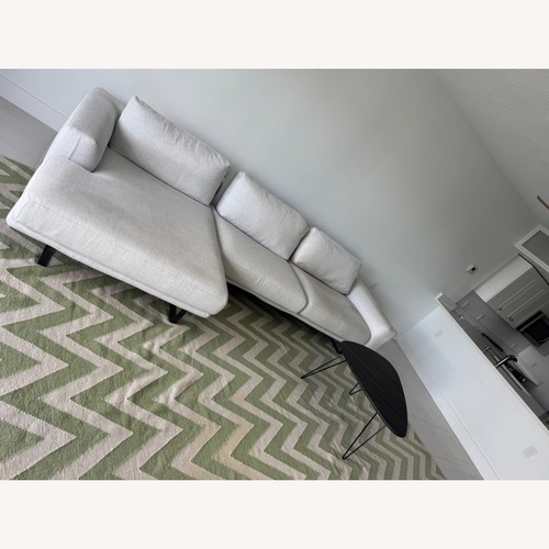 Used Natuzzi White Fabric 2 Piece Sectional for sale on AptDeco