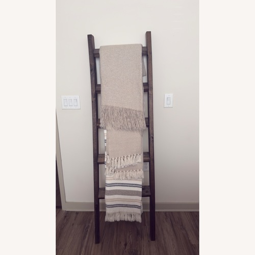 Used Farmhouse Rustic Handmade Wooden Blanket Ladder for sale on AptDeco