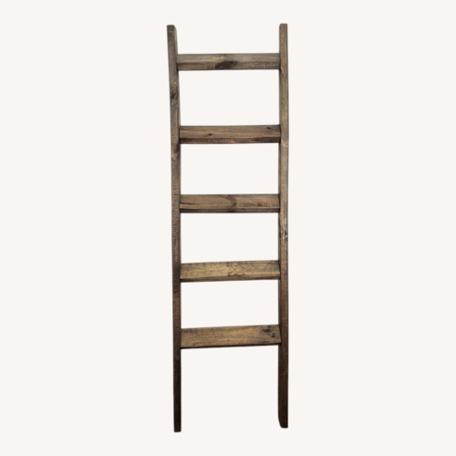 Used Farmhouse Rustic Handmade Wooden Blanket Ladder for sale on AptDeco