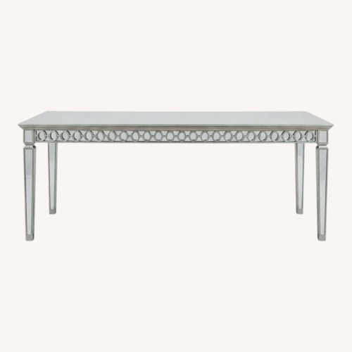 Used Z Gallerie Silver Glass Dining Table for sale on AptDeco