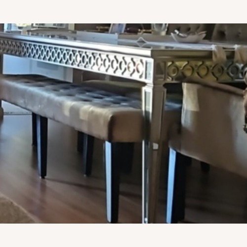 Used Z Gallerie Silver Glass Dining Table for sale on AptDeco