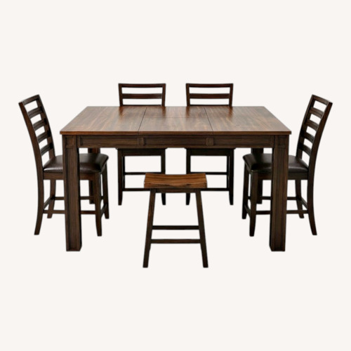 Used Counter Ht. Table W Drop Leaf, 4 Chairs, 2 Stools for sale on AptDeco