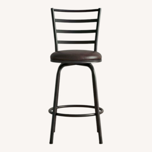 Used Black Metal Stool w Leather Seating for sale on AptDeco