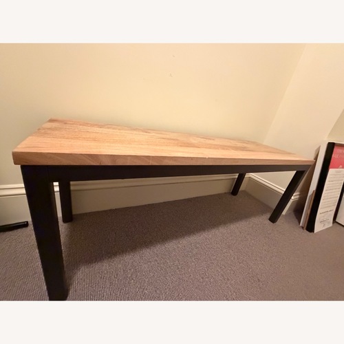 Used West Elm Mango Wood and Metal Box Frame Bench for sale on AptDeco