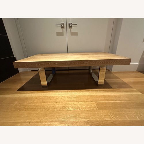 Used Z Gallerie Wood and Chrome Coffee Table for sale on AptDeco