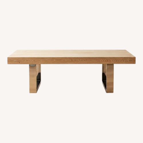 Used Z Gallerie Wood and Chrome Coffee Table for sale on AptDeco