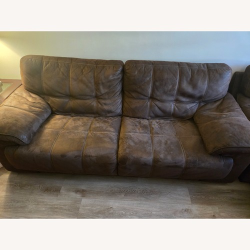 Used Raymour & Flanigan Dark Brown 2 Seater Sofa for sale on AptDeco