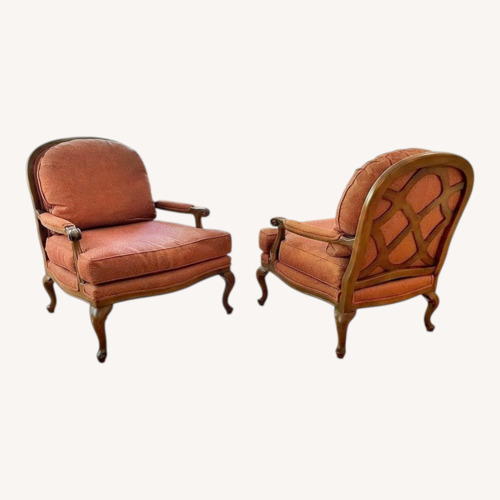 Used Calico Corners Red Boucle Armchair - 2 for sale on AptDeco