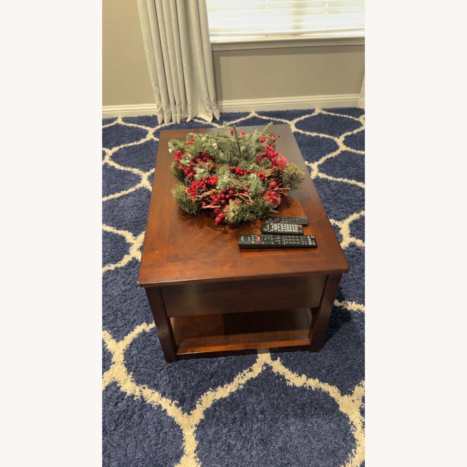 Dark Brown Wood Coffee Table - image-3