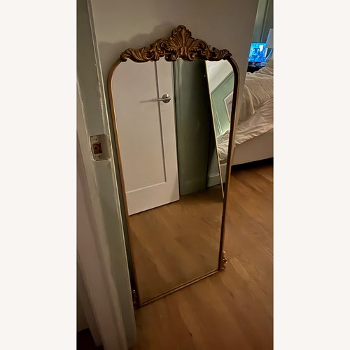 Used Gold Glass Floor Mirror for sale on AptDeco