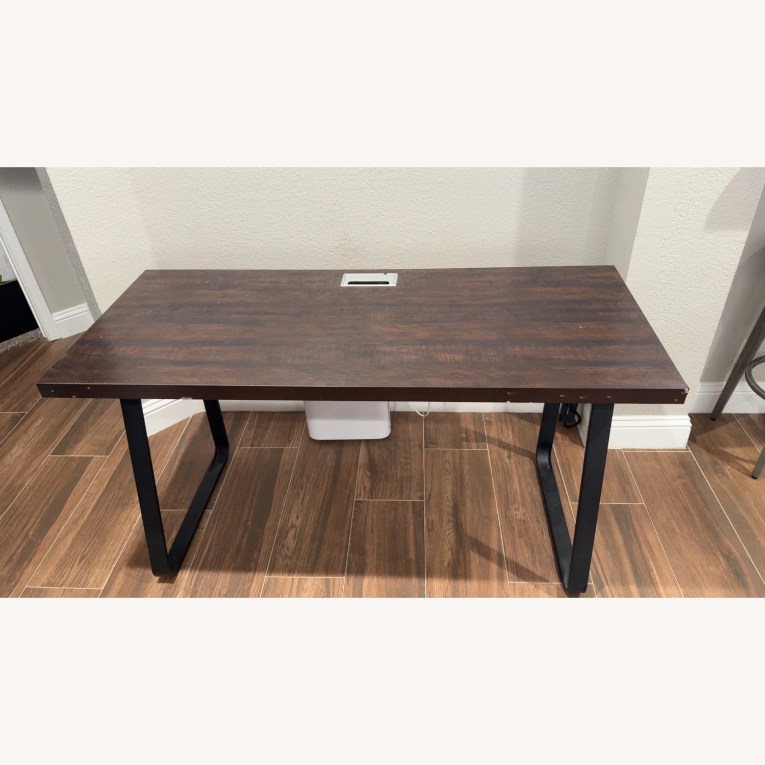 Dark Brown Wood Desk - image-1