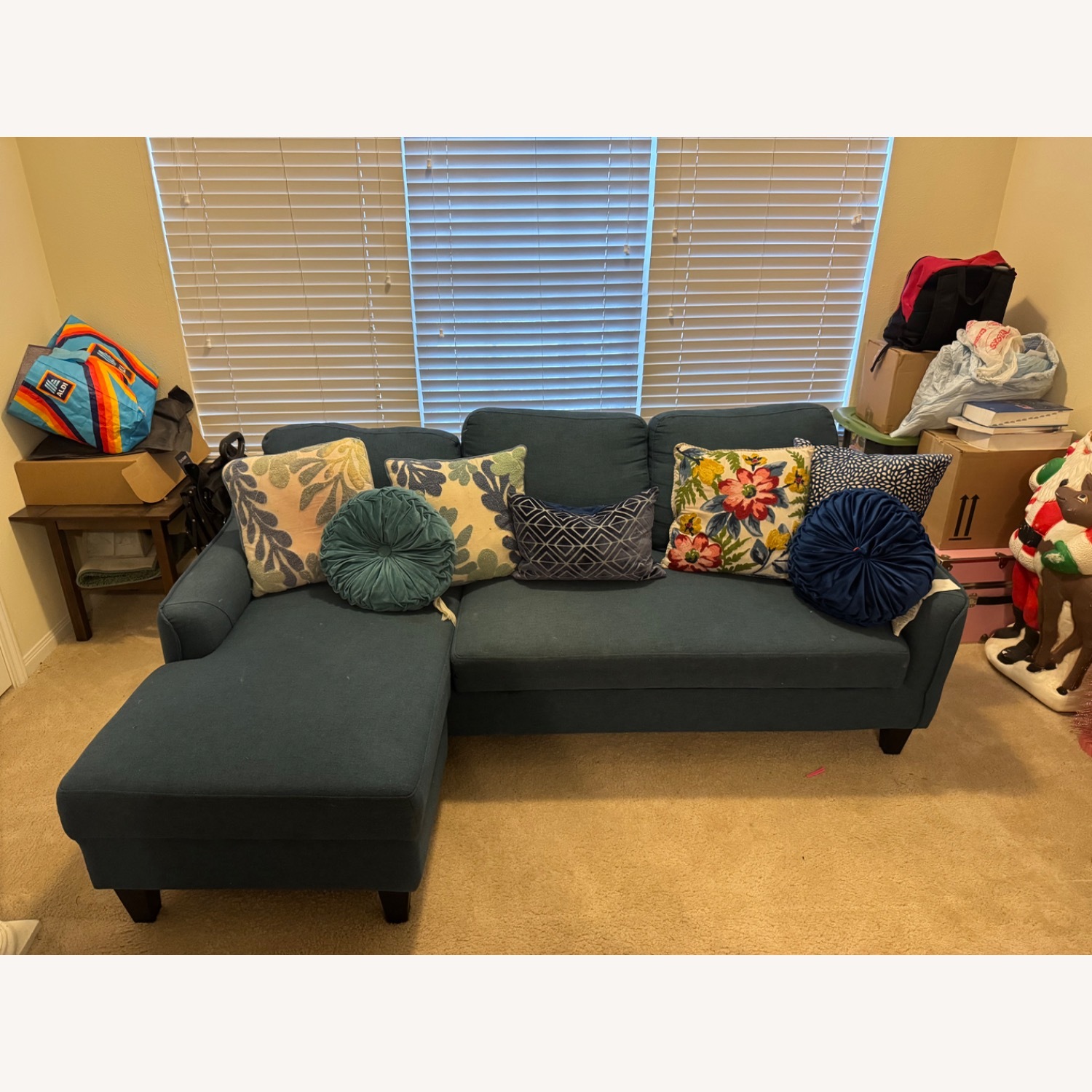 Overstock Lester Chaise Sleeper Sofa (Blue) - image-1