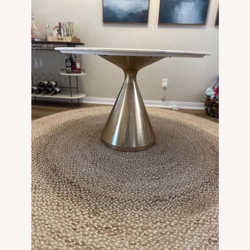 Used West Elm 44" Round Marble Dining Table for sale on AptDeco