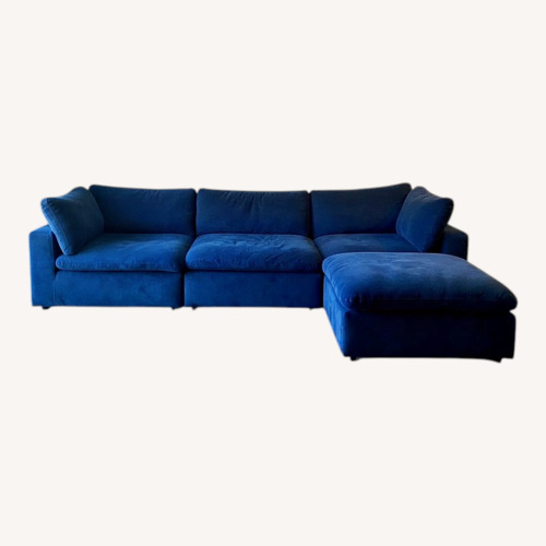 Used Living Spaces Large Blue Sectional for sale on AptDeco