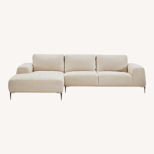 Used Poly and Bark White Boucle 2 Piece Sectional for sale on AptDeco