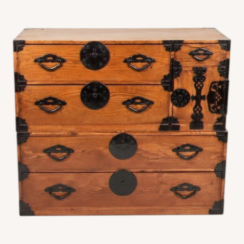 Used Vintage/Antique Dark Brown Wood Chest for sale on AptDeco